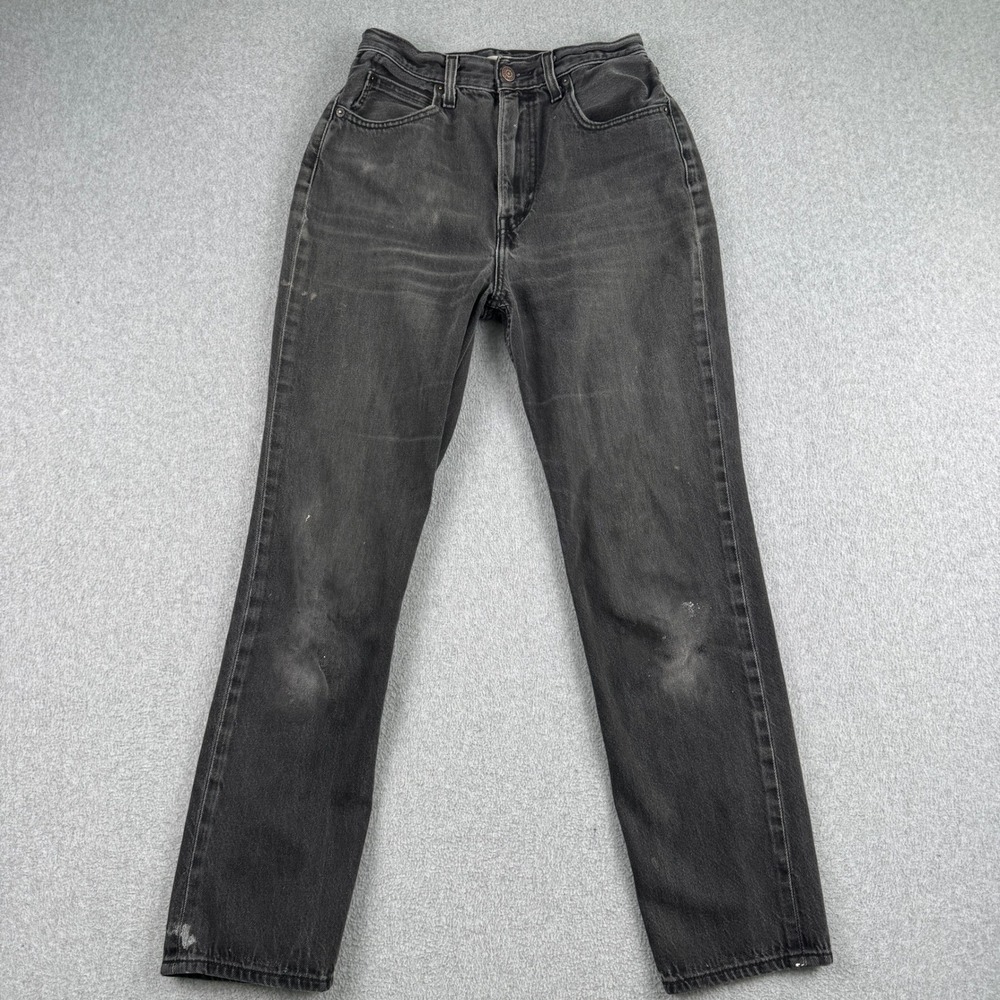 Levi's Jeans Womens 28 70s High Slim Straight Black Distressed High Rise Denim